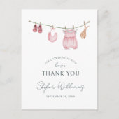 Girl Clothes Minimalistische Kinderdusche Postkarte (Vorderseite)