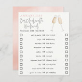 Girl Cocktail Bachelorette würde sie lieber spiele (Vorne/Hinten)