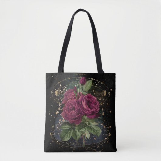 Girl-Collage - rote Rosen Tasche (Vorderseite)