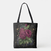 Girl-Collage - rote Rosen Tasche (Rückseite)