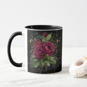 Girl-Collage - rote Rosen Tasse
