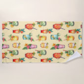 Girl Colorful Cocktail Muster Strandtuch (Vorderseite)