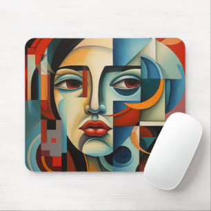 Girl Colorful Cubism Mousepad