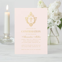 Girl Confirmation Blush Pink Imitate Gold Wappen C