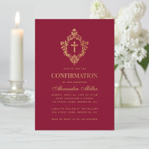 Girl Confirmation Burgundy Imitate Gold Vintages W