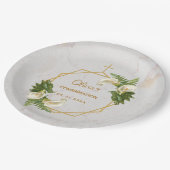 Girl Confirmation Floral Marble Gold Calla Lilies Pappteller (Schrägansicht)
