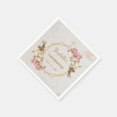 Girl Confirmation Marble Gold Pink Orchids Floral Serviette (Ecke)