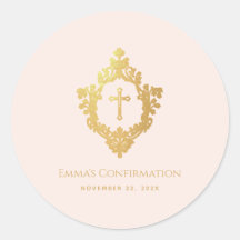 Girl Confirmation Pink Imitate Gold Cross in Wappe
