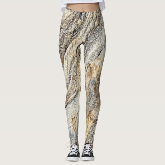 Girl Cool moderne Marmortextur Leggings (Vorderseite)