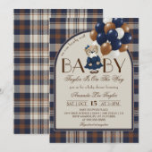 Girl Coquette Bear Baby Shower Einladung (Vorne/Hinten)