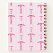 Girl Coquette Pink Bow Monogram Name Notizblock (Rückseite)