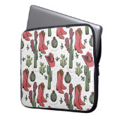 Girl Country Cowgirl Weihnachten Rosa und Grün Laptopschutzhülle (Vorderseite Links)