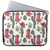 Girl Country Cowgirl Weihnachten Rosa und Grün Laptopschutzhülle (Vorderseite)