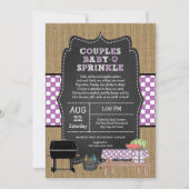 Girl Couples Baby Q Sprinkle, GRILLEN Baby Dusche Einladung (Vorderseite)