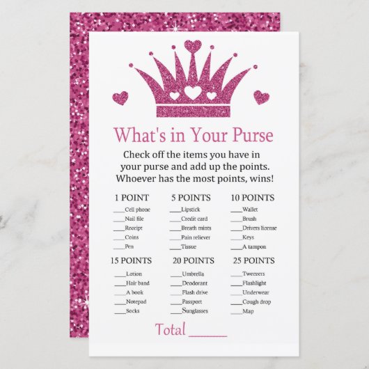 Girl Crown Was ist in deinem Handyspiel Babydusche (Vorne/Hinten)