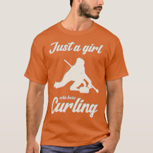 Girl Curling Winter Ice Sport Player Funny Curler T-Shirt