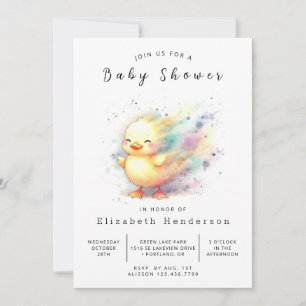 Girl Custom Duck Baby Duck Einladung