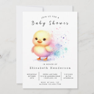 Girl Custom Duck Baby Duck Einladung