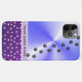Girl Customized Dog Paw Print & Glitzer Case-Mate iPhone Hülle (Rückseite (Horizontal))