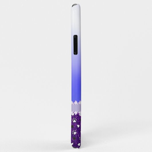 Girl Customized Dog Paw Print & Glitzer Case-Mate iPhone Hülle (Hinten/Rechts)