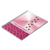 Girl Customized Dog Paw Print & Glitzer Notizblock (Linke Seite)