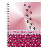 Girl Customized Dog Paw Print & Glitzer Notizblock (Vorderseite)