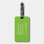 Girl Damask Monogram Gepäckanhänger (Rückseite vertikal)