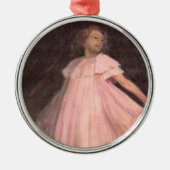 Girl Dancer in einem rosa Kleid Ornament Aus Metall (Vorne)