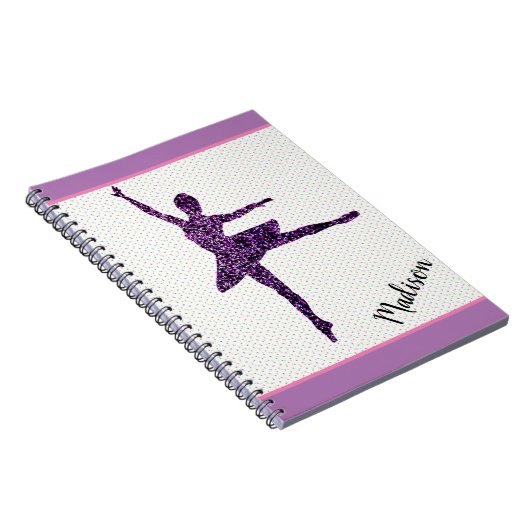 Girl Dancer Sparkle Personalisiert Tiny Dot Notebo Notizblock (Rechte Seite)