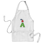 Girl Dancing on Green Letter A Fun Alphabet Schürze (Vorne)