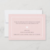 Girl DANK YOU Pink Glitzer Baby Shower | FOTO Ankündigung (Rückseite)