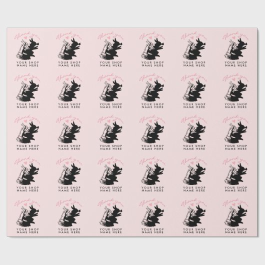 Girl danke dir, dass du auf Pastellrosa schön schw Geschenkpapier (Flach)