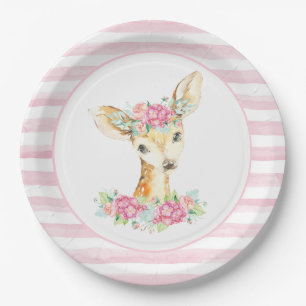 Girl Deer Baby Duschpapier Teller
