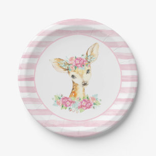 Girl Deer Baby Duschpapier Teller