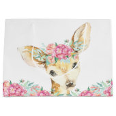 Girl Deer Baby Shower Große Geschenktüte (Vorderseite)