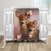 Girl Deer Floral Pearl Fleecedecke