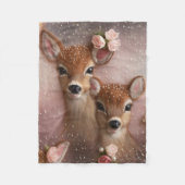 Girl Deer Floral Pearl Fleecedecke (Vorderseite)