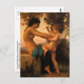 Girl Defending Herself Against Cupid by Bouguereau Postkarte (Vorne/Hinten)