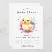 Girl Digital Duck Baby Duck Einladung (Vorne/Hinten)