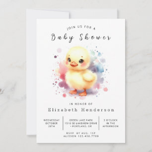 Girl Digital Duck Baby Duck Einladung
