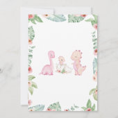 Girl Dinosaur Babydusche Einladung (Rückseite)