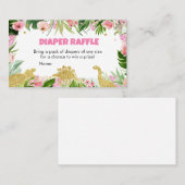 Girl Dinosaur Babydusche Windelwanne Visitenkarte (Vorne/Hinten)