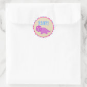 Girl Dinosaur Birthday Stickers Pink Dinosaurier (Tasche)