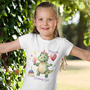 Girl Dinosaur Birthday T-Shirt