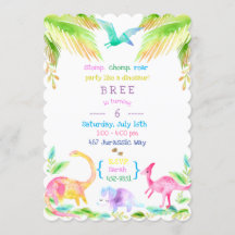 Girl Dinosaur Party in Pastelltönen