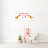 Girl Dinosaur Pink Banner (Insitu)