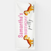 Girl Dinosaur Pink Banner (Vertikal)