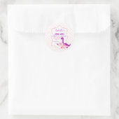 Girl Dinosaur Pink Birthday Runder Aufkleber (Tasche)