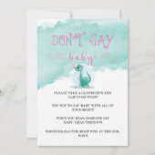 Girl Dinosaur Pink Peony Say Baby Invites (Vorderseite)