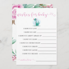 Girl Dinosaur Pink Peony wünscht sich Baby Invites